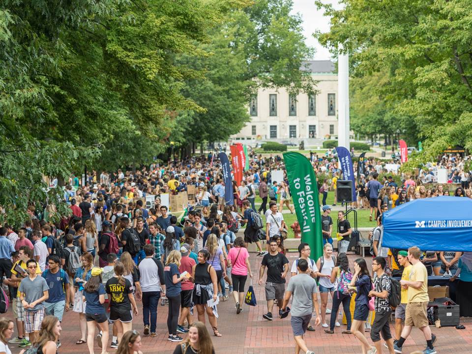 students at an event at University of Michigan